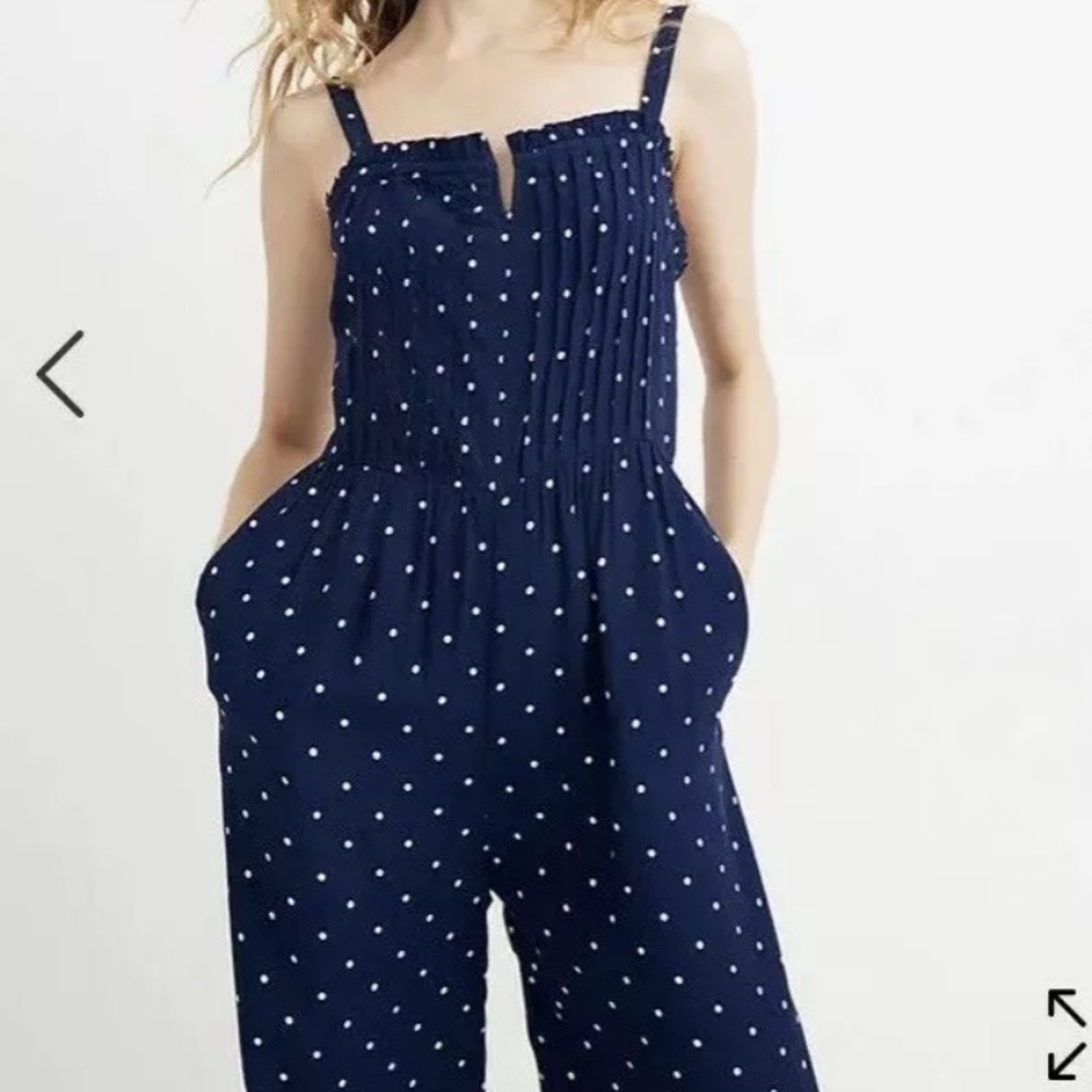 Madewell Pintuck Cami Jumpsuit in Polka Dot 0